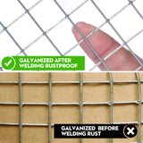 24'' x 25' Welded Cage Wire Chicken Fence Mesh Hardware Cloth 1/4 inch Square 23 Gauge Galvanized Wire Mesh - FOXIVO