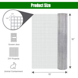16'' x 15' Welded Cage Wire Chicken Fence Mesh Hardware Cloth 1/4 inch Square 18 Gauge Galvanized Wire Mesh - FOXIVO