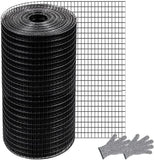 FOXIVO Black Hardware Cloth 1.5 inch × 1.5 inch Vinyl Coated Wire mesh 24 inch x 100 Ft - 16 Gauge PVC Coated Welded Chicken Wire Fencing roll cage Wire Netting