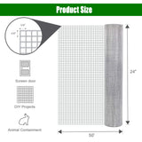 24'' x 50' Welded Cage Wire Chicken Fence Mesh Hardware Cloth 1/4 inch Square 23 Gauge Galvanized Wire Mesh - FOXIVO