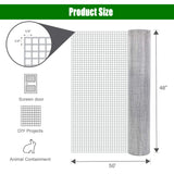 48'' x 50' Welded Cage Wire Chicken Fence Mesh Hardware Cloth 1/4 inch Square 23 Gauge Galvanized Wire Mesh - FOXIVO