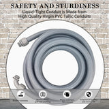 Liquid-Tight Conduit - 1/2inch 25 Foot Flexible Non Metallic Liquid Tight Electrical Conduit Kit, with 4 Straight and 3 Angle Fittings Included. 1/2" Dia